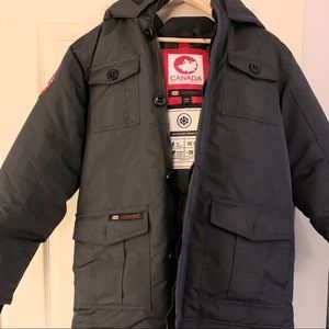 Boys Down Coat With Faux Fur Hood